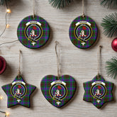 Brodie Hunting Modern Tartan Crest Christmas Ceramic Ornament